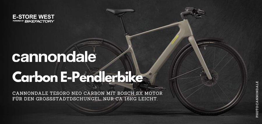 Leichtes Cannondale Tesoro Neo Carbon E-Pendlerbike